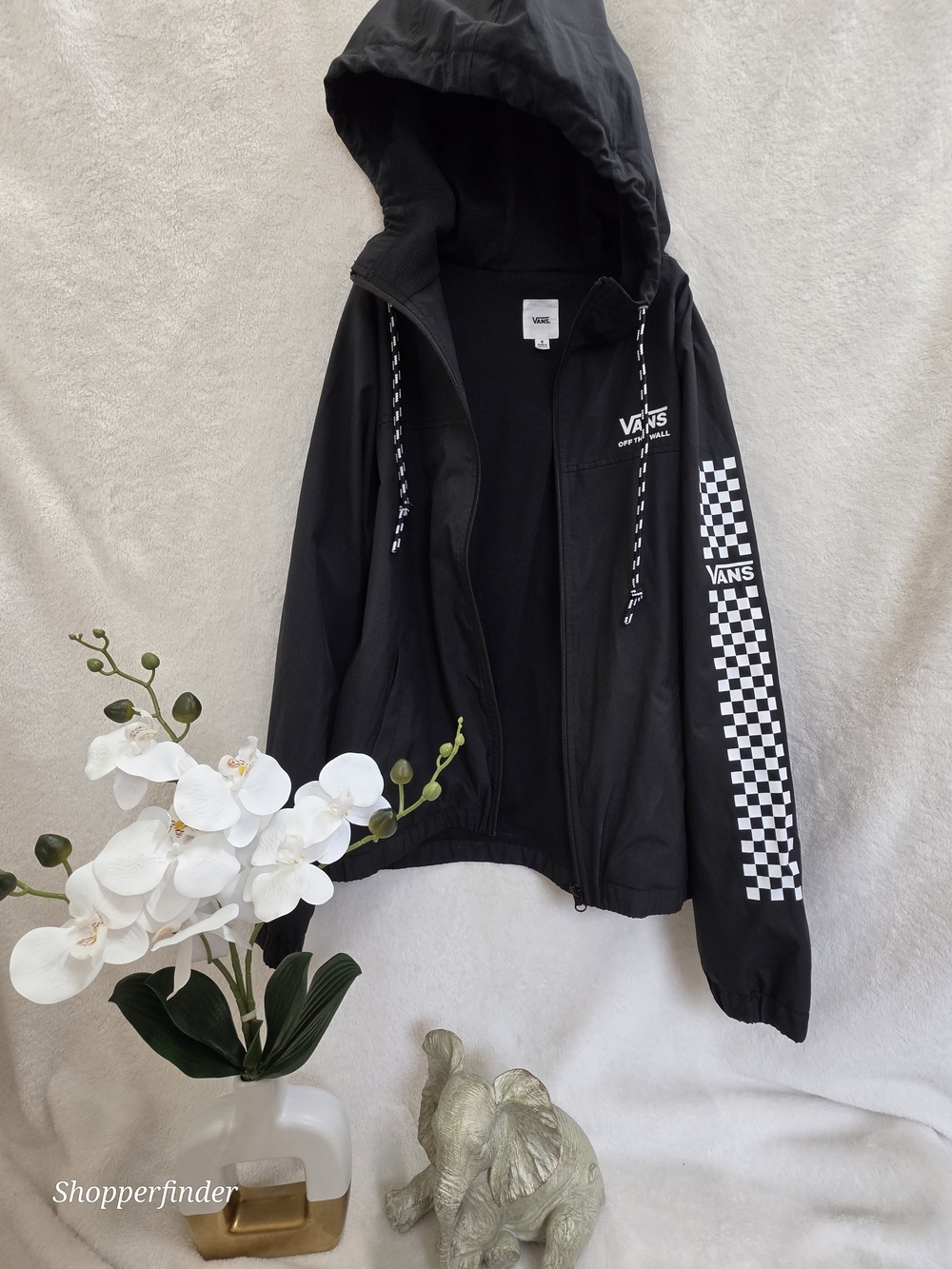 Vans Kastle Check Me Black Windbreaker Jacket Small